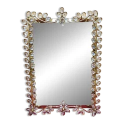 Miroir de salle de bain en métal doré