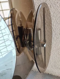 Miroir de salle de bain verre fumé, design italien, années 80