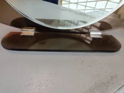 Miroir de salle de bain verre fumé, design italien, années 80