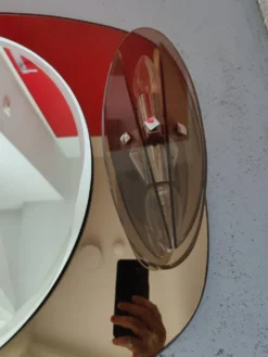 Miroir de salle de bain verre fumé, design italien, années 80