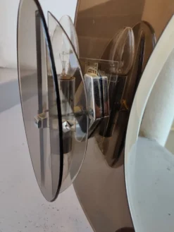 Miroir de salle de bain verre fumé, design italien, années 80