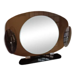 Miroir de salle de bain verre fumé, design italien, années 80