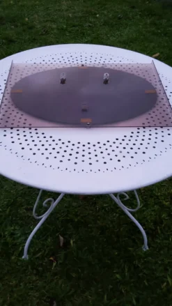 Miroir des années 70 entourage en plexi fumé