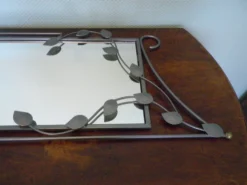Miroir design avec entourage métal gris 89x37cm
