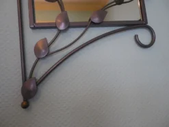 Miroir design avec entourage métal gris 89x37cm