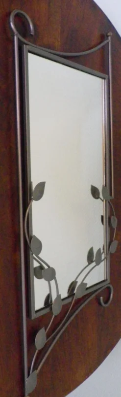 Miroir design avec entourage métal gris 89x37cm