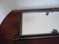 Miroir design avec entourage métal gris 89x37cm