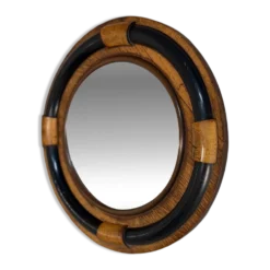 Miroir de sorcière en chêne et ébène, Angleterre vers 1920
