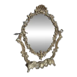 Miroir de table ancien en bronze — style Louis XV Rococo — 1900-1920