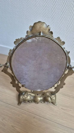 Miroir de table ancien en bronze — style Louis XV Rococo — 1900-1920
