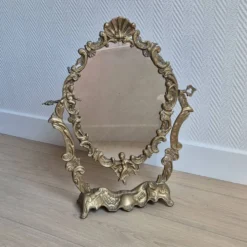 Miroir de table ancien en bronze — style Louis XV Rococo — 1900-1920