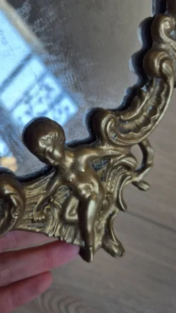 Miroir de table ancien en bronze — style Louis XV Rococo — 1900-1920