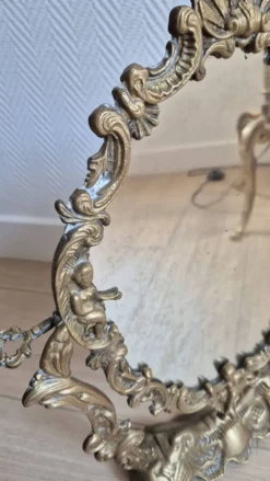 Miroir de table ancien en bronze — style Louis XV Rococo — 1900-1920