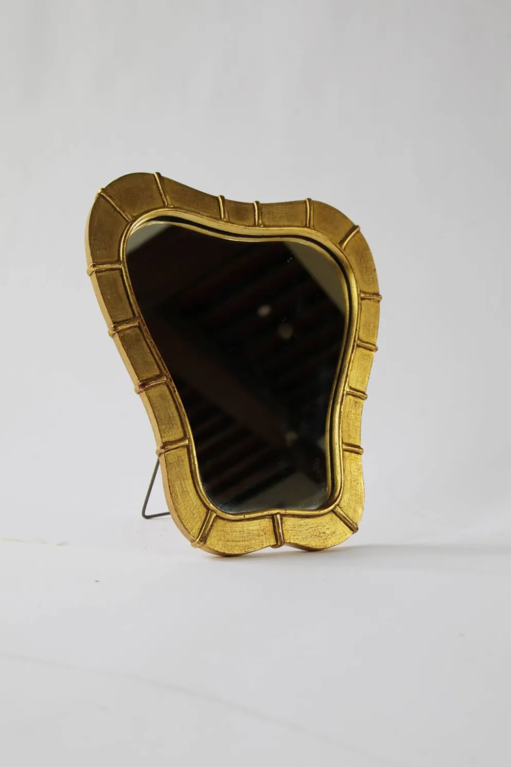 Miroir de table italien en bois doré, années 1950