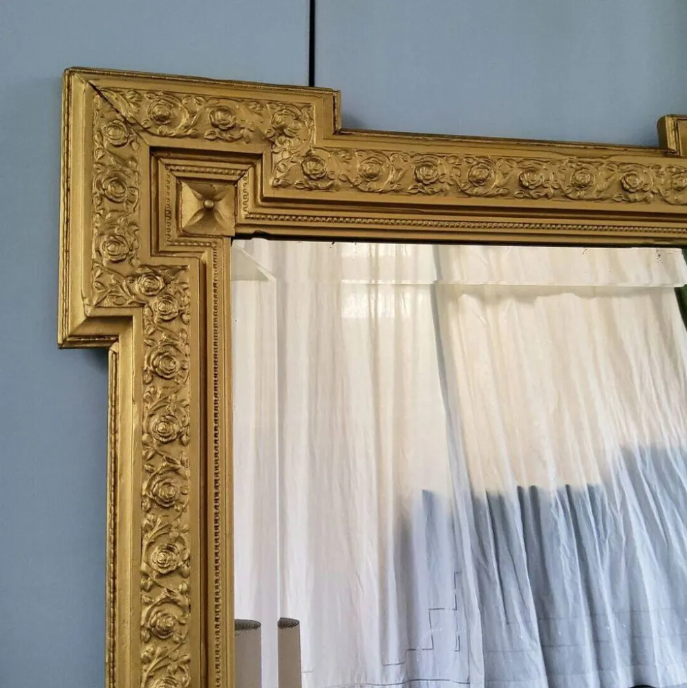 Miroir doré biseauté