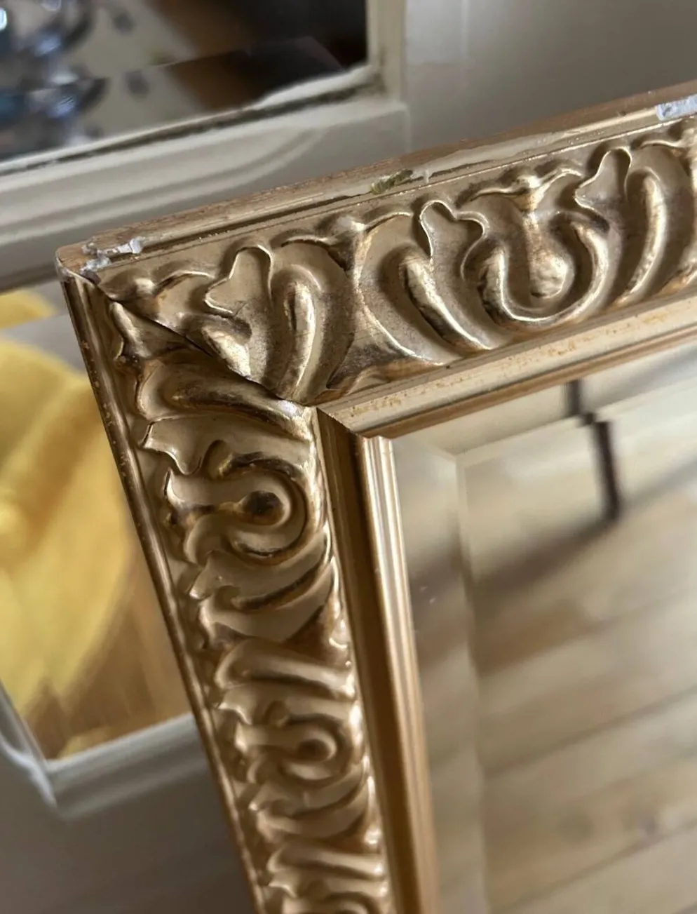 miroir doré biseauté vintage