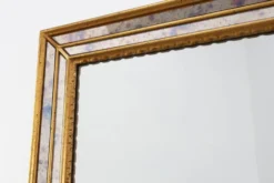 Miroir doré de style mid-century moderne par Deknudt, Belgique, années 1970