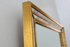 Miroir doré de style mid-century moderne par Deknudt, Belgique, années 1970