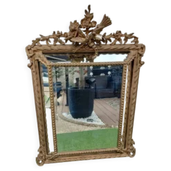 Miroir dore ancien a parecloses napoleon iii