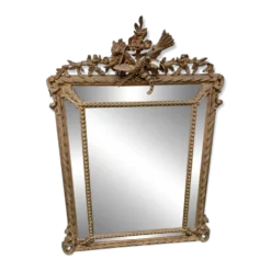Miroir dore ancien a parecloses napoleon iii