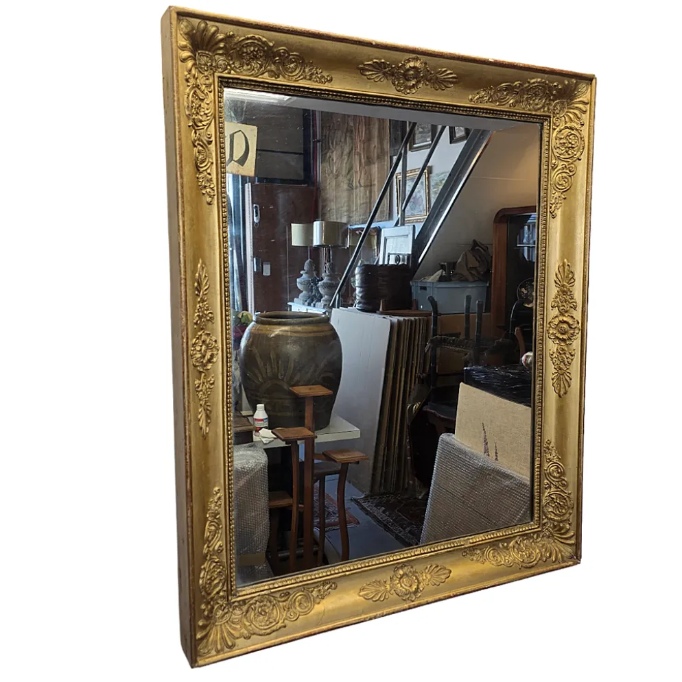 Miroir doré français ancien, début des années 1800
