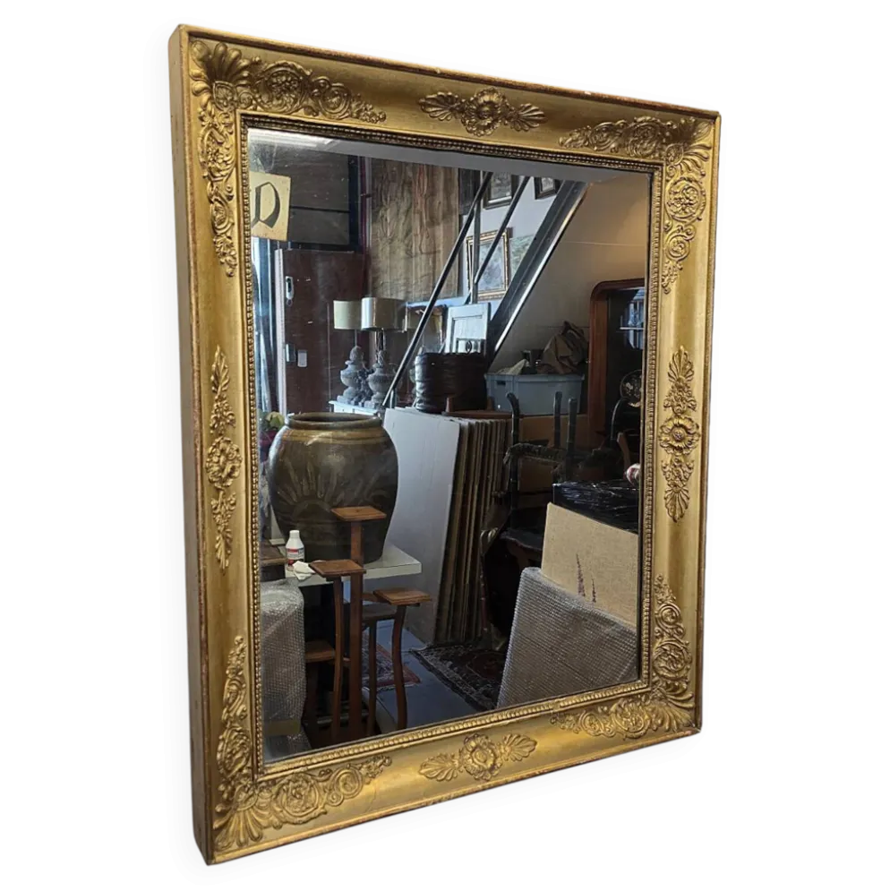 Miroir doré français ancien, début des années 1800