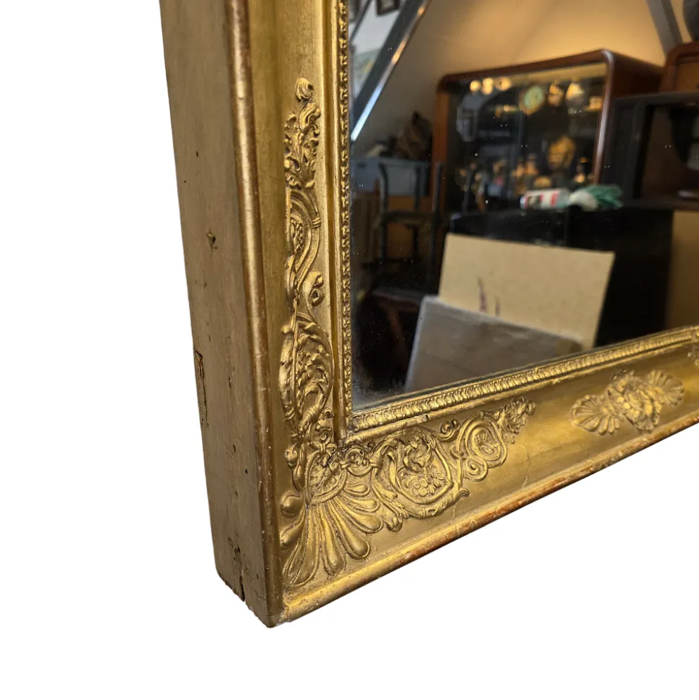 Miroir doré français ancien, début des années 1800