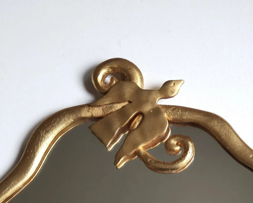 Miroir doré à l'oiseau de Edouard Rambaud, années 90