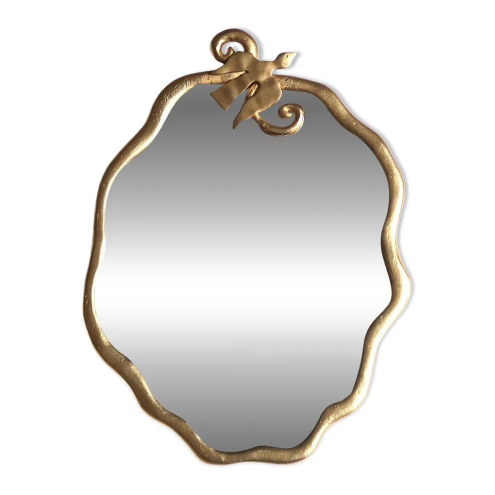 Miroir doré à l'oiseau de Edouard Rambaud, années 90