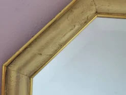 Miroir doré octogonal glace biseautée années 70