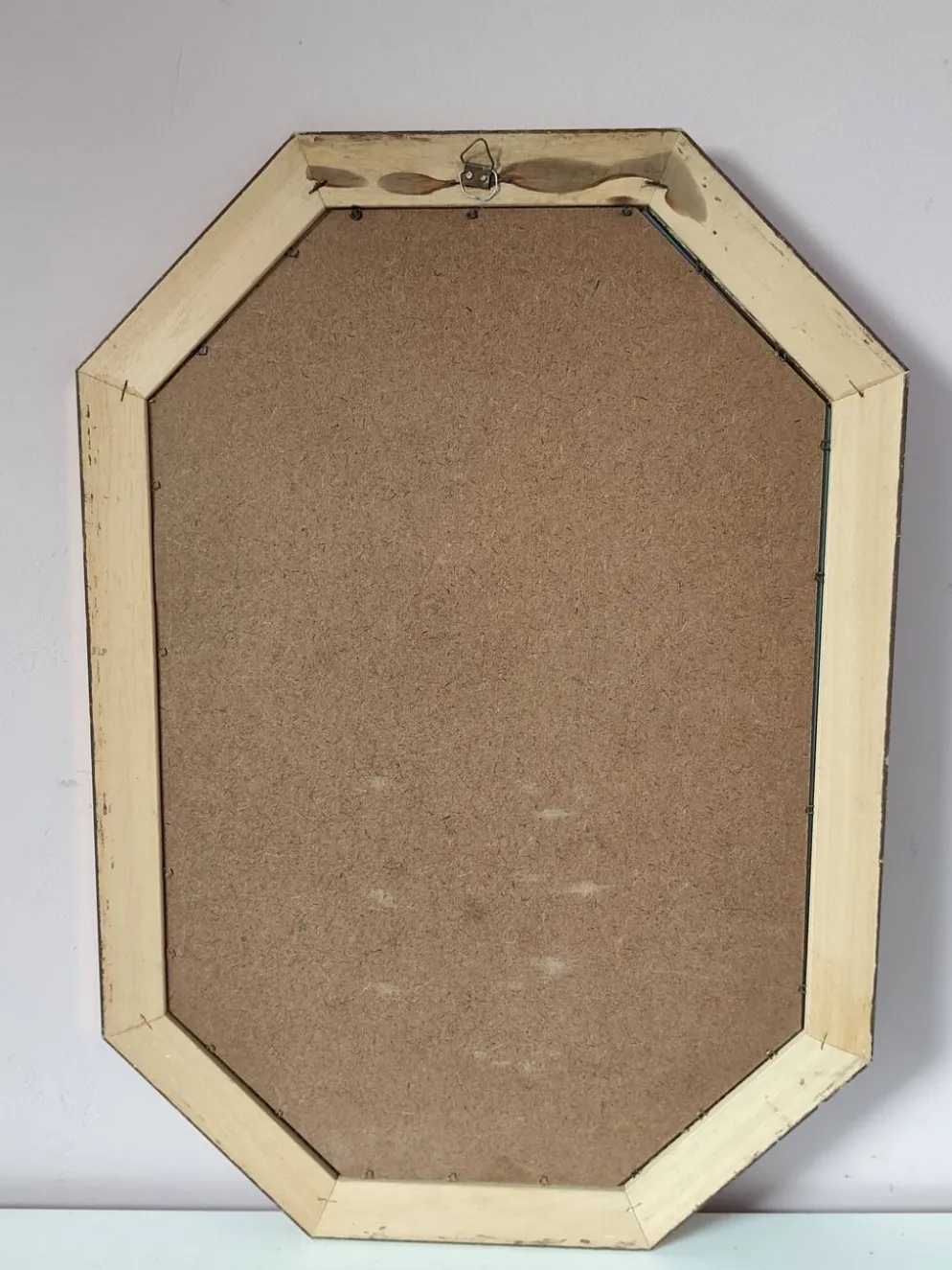 Miroir doré octogonal glace biseautée années 70