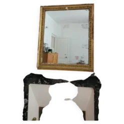 Miroir doré stuc et bois Empire