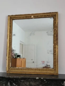 Miroir doré stuc et bois Empire