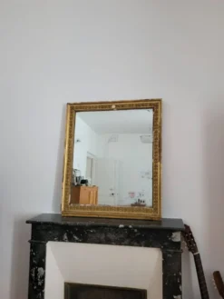 Miroir doré stuc et bois Empire