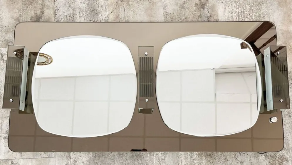 Miroir double glace vintage années 70