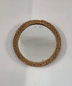 Miroir d’époque en rotin