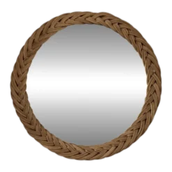 Miroir d’époque en rotin