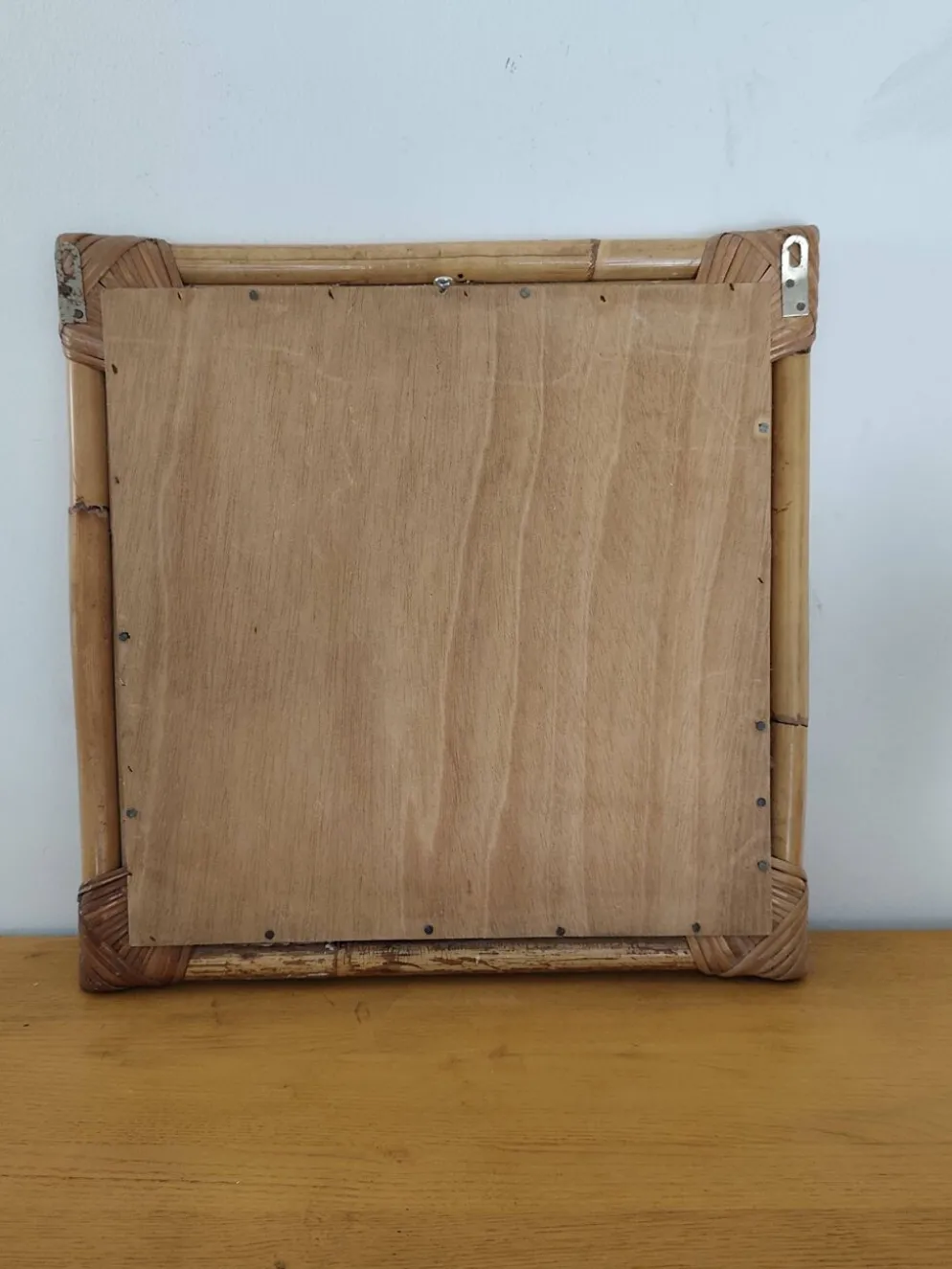 Miroir en bambou tressé ton naturel