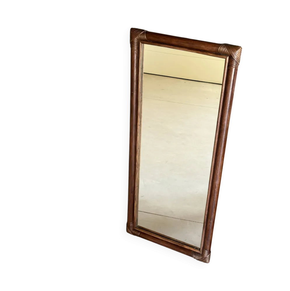 Miroir en bambou vintage