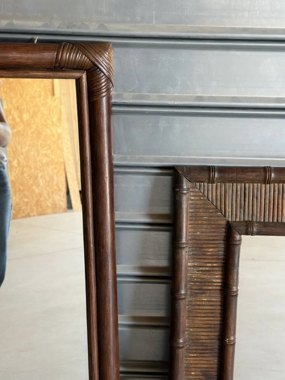 Miroir en bambou vintage