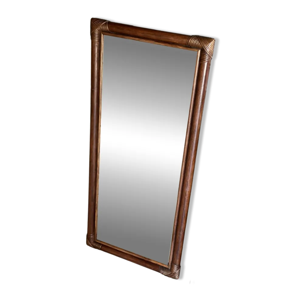 Miroir en bambou vintage