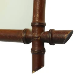 Miroir en bois ancien imitant le bambou, France