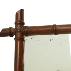 Miroir en bois ancien imitant le bambou, France