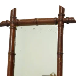 Miroir en bois ancien imitant le bambou, France