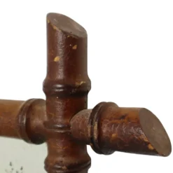 Miroir en bois ancien imitant le bambou, France