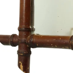 Miroir en bois ancien imitant le bambou, France