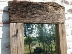 Miroir en bois de récupération 44x150