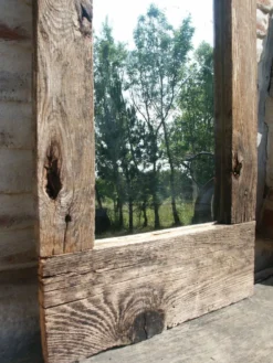Miroir en bois de récupération 44x150