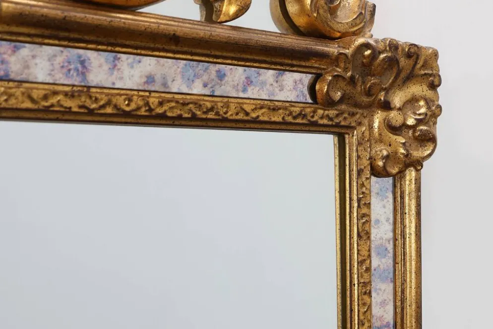 Miroir en bois doré de style rococo par Deknudt, Belgique, 20e siècle