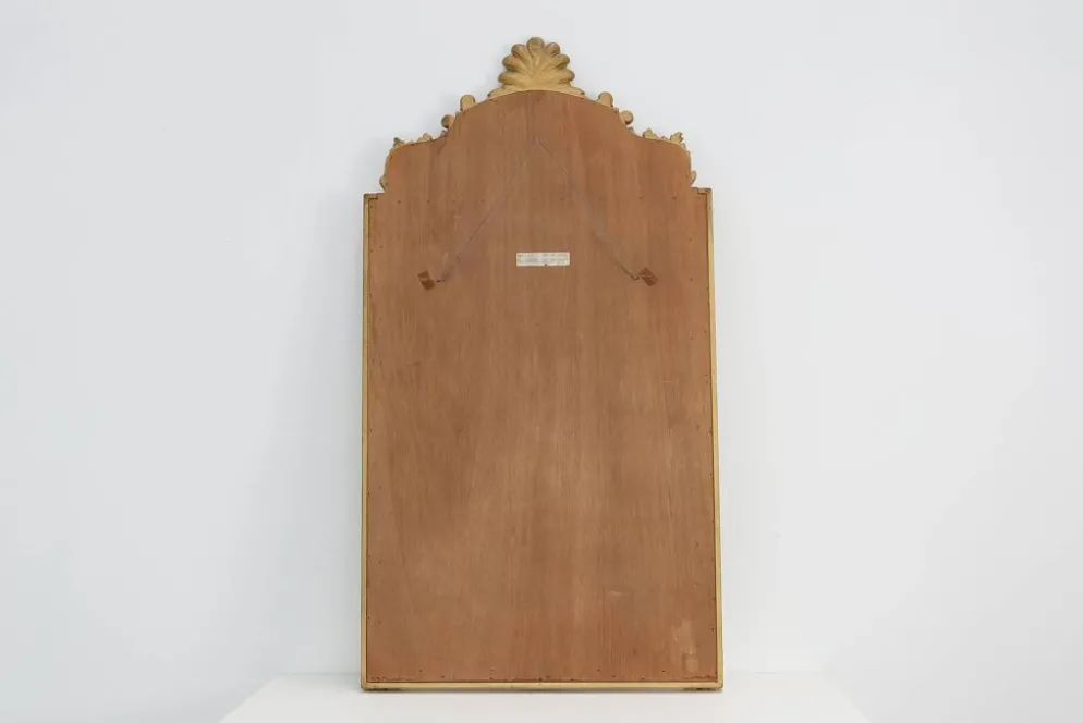 Miroir en bois doré de style rococo par Deknudt, Belgique, 20e siècle